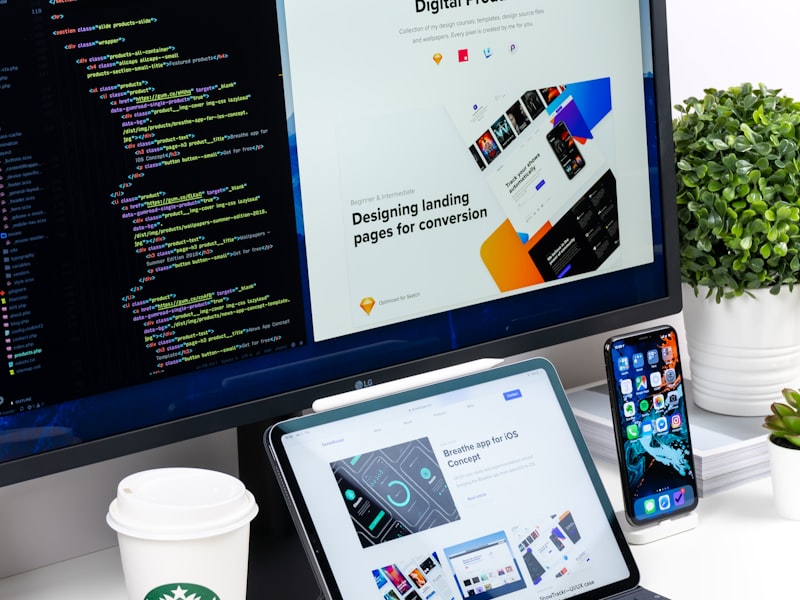 Modern web design on laptop and mobile devices